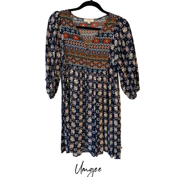 Babydoll Dress Tunic - Boho Tribal Aztec Print - Umgee Brand Size: Small (EUC) - Picture 2 of 5
